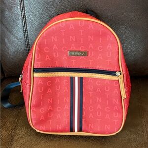 Nautica Red and Navy Backpack with Tan Details